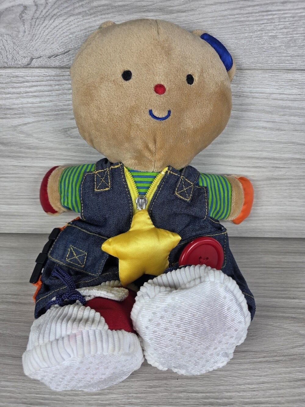 Melissa & Doug Teddy Wear Plush Bear Doll w Dressing Activity Features SU48